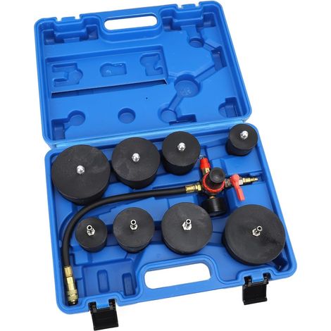 Testeur de Fuite de Système Turbo 9 Pièces, Jauge de Pression d'air de Turbocompresseur, Kit de Testeur de Fuite de Système Turbo, Test de Fuite de Tuyau, Outil de Test de