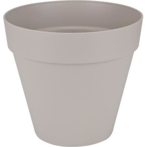Pot De Fleurs - Rond - Réservoir D Eau Intégré - Pour Balcon Jardin Terrasse - Ø 19.3 X 17.5 Cm - Gris Chaud - 1 Pièce (1/3)