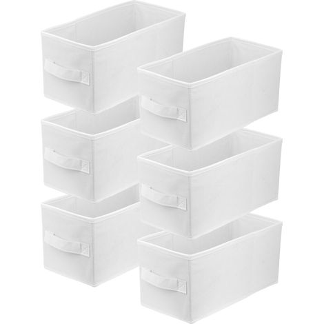 Boîte textile 15x31x15 blanche - Lot de 6 (1/5)