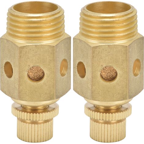 2 silencieux pneumatiques en laiton pour échappement d'air, à papillon réglable, silencieux silencieux 1/2 po PSC-04