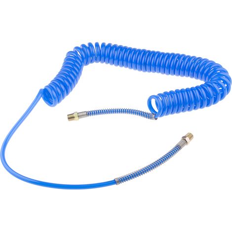 Tuyau spiralé CPC, avec raccord BSPT 1/4 pouce mâle, Bleu, Diam.ext 8mm, Long. 4m ( Prix pour 1 ) (1/2)