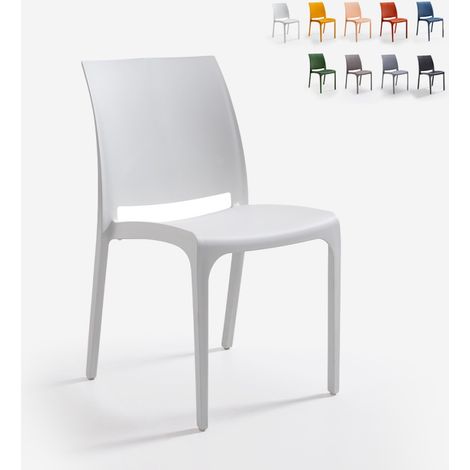 Bica – Chaise empilable de jardin en polypropylène et fibre de verre – Charge maximale 110 kg – Confort ergonomique – Pour intérieur et extérieur
