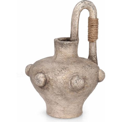 Vaso "Cromite" tondo in magnesia beige per uso esterno -Ø 35 cm (1/2)