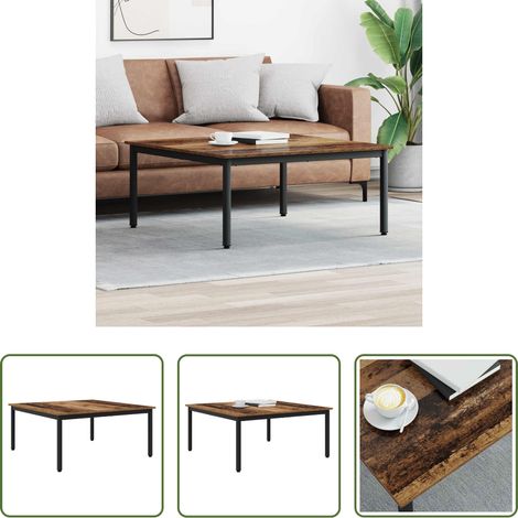 Holzwerkstoff Couchtisch - Couchtisch Altholz 100 x 100 x 45 cm Holzwerkstoff (1/5)