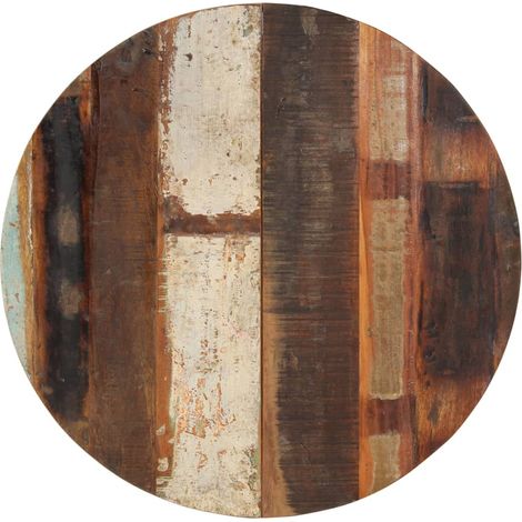 Dessus de table rond 70 cm 15-16 mm Bois de récupération (1/5)