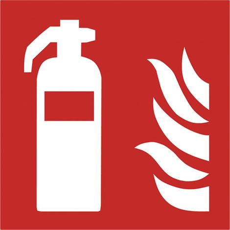 Autocollant d'avertissement de danger pour le sol, avec pictogramme: Extincteur d'incendie, Auto-adhésif  ( Prix pour 1 )