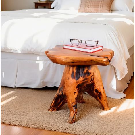Tavolino irregolare in legno di abete 35 x 30 x 37 cm, sgabello o supporto per piante OKWISH (1/5)
