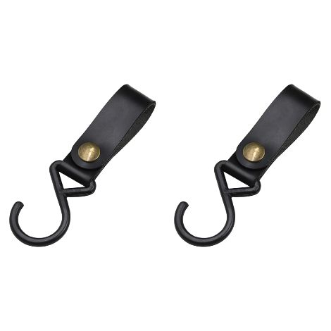 Crochet En Cuir S Forme - 11.5 x 3.5 cm - Pour Camping Extérieur Cuisine Intérieur - Lot De 2 (1/5)