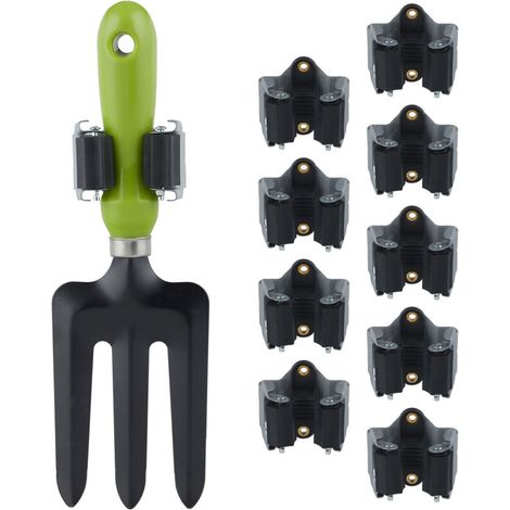 Werkzeughalter, 40er-Set, Gummirollen zum Verkeilen, universeller Wandbesenhalter, Garten, aus Grauguss