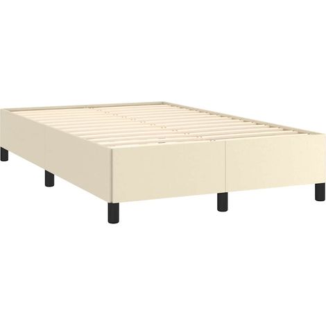 Estructura de cama sin colchón cuero sintético crema 120x190 cm vidaXL (1/4)
