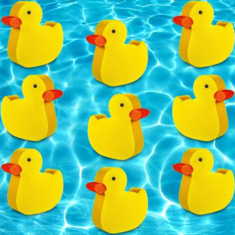 Ensemble de 18 éponges de spa, absorbent l'huile et les résidus, accessoires de nettoyage pour spa, piscine (motif canard). (1/5)