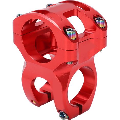 Potence de Vélo 31.8mm Courte et Légère pour VTT, Alliage d'Aluminium CNC Rouge - Tige de Direction Creuse (1/5)