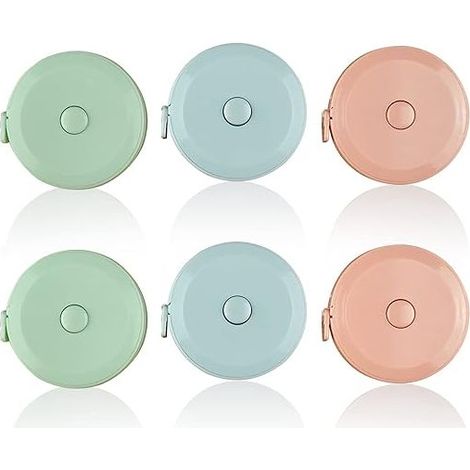 Mètre ruban 6 pièces, mètre ruban à coudre 1,5 m/60 pouces, mètre ruban rétractable pratique, mètre ruban souple pour mesurer la longueur, les coupes de couture, le buste/taille (1/5)