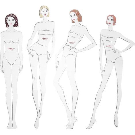 gabarits de dessin de mode féminine, modèle de croquis-25.00X5.00X0.10CM (1/2)