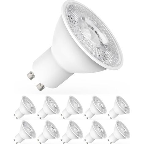 Lot de 10 spots LED GU10, MR16, ampoules 5W pour un éclairage parfait [Classe d'efficacité énergétique D] (1/5)