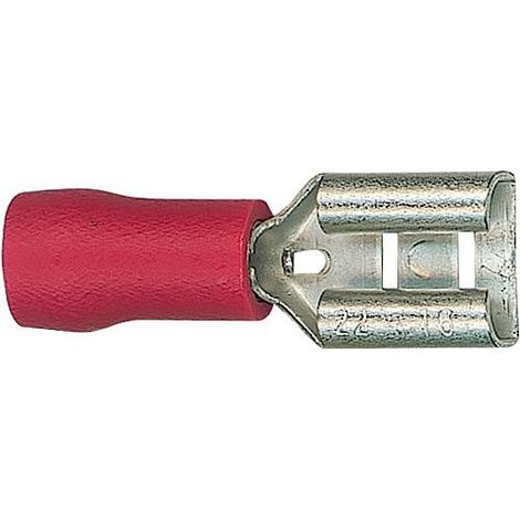 Manchon connecteur plat semi-isole 1,25 mm², 2,8 x 0,8 mm couleur rouge, emballage : 100 pcs