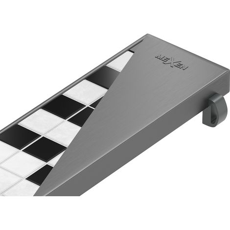 Mexen Flat M13 cache 2 en 1 pour drain linéaire 60 cm, gris canon brossé - 1E19060 (1/3)