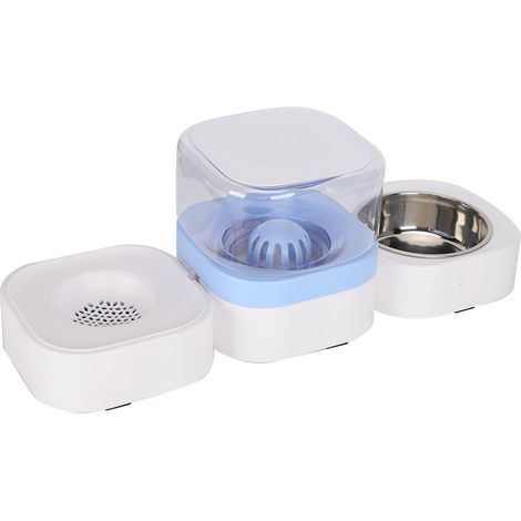 Distributeur automatique de nourriture pour animaux avec abreuvoir amovible et lavable, durable, bleu (1/5)