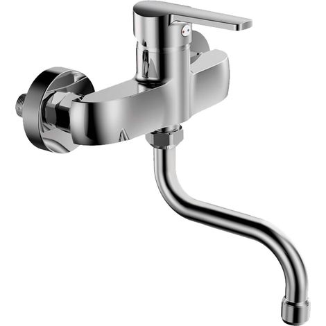 SAM Einhebel - Wand Spültischbatterie BONO, mit 150 mm Schwenkauslauf, chrom (1/5)