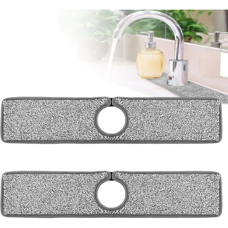 Bardusch-2 tapis robinet absorbants gris, enveloppants, camping/bar/comptoir/sdb. (1/4)