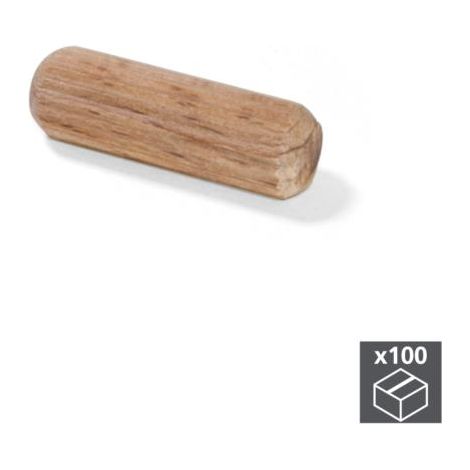 Emuca Tourillons, D. 8 mm, 35 mm, Bois, 100 ut. - talla (1/4)