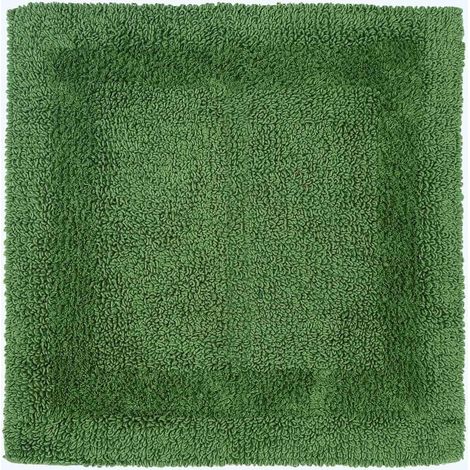 HOMESCAPES Tapis de douche en coton, 50 x 50 cm – Vert bouteille