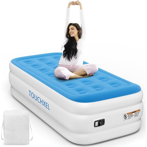 Single Inflatable Bed 196 x 97 x 47 cm with Built-in Pump - Extra Mattress for Guests, Home, Camping and Travel (1/5)