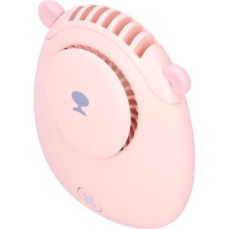 Ventilateur cou nu portable mini rechargeable USB, 3 vitesses, pour été, rose (1/5)