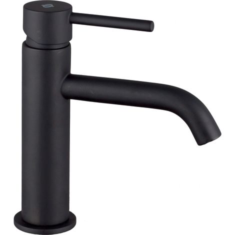 Grifo de Lavabo Modelo SIRIO Fabricado en Latón Monomando Acabado en Negro (1/2)