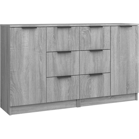 Maison Exclusive - Credenze 2 pz Grigio Sonoma 60x30x70 cm in Legno Multistrato