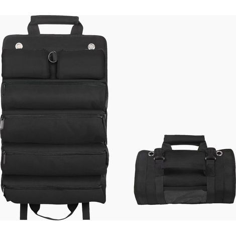 Sac à outils à roulettes pour montage sur voiture - idéal pour les électriciens et les menuisiers - 49,5 x 33 cm - sac de rangement portable - avec plusieurs compartiments - peut contenir des clés, de (1/5)