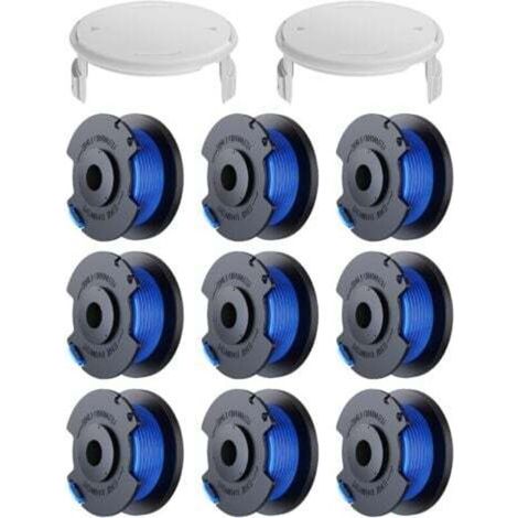 10 Pack Bobine Fil Coupe Bordure remplacements pour Ryobi One + AC14RL3A 18v 24v 40v Coupe Bordures, Bobine Ø 1,6mm, Longueur 30,17m (10 Bobine Fil Coupe Bordure,2 Couvercle)