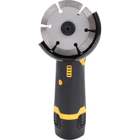 Mini meuleuse d'angle sans balais, polisseuse électrique 12 V sans fil avec 6 lames et 2 batteries 1500 mAh. Poignée ergonomique pour couper, meuler et polir. Prise UE. (1/4)