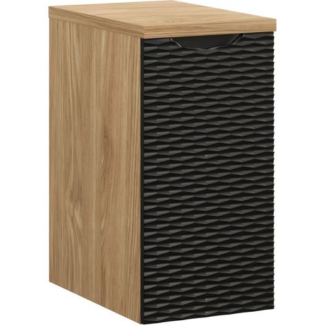 Set für Badezimmer YOKA schwarz: Stauraummöbel 30 cm + Waschtischplatte