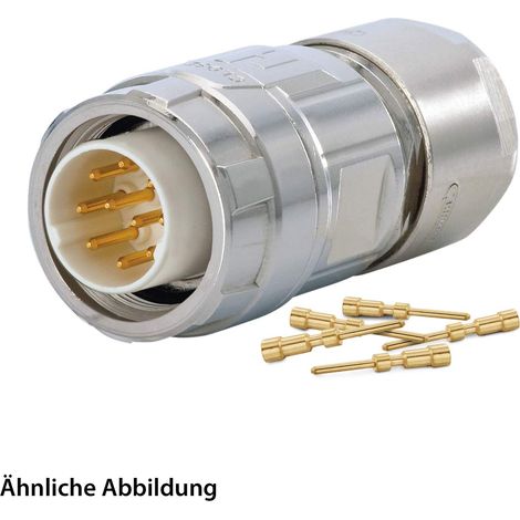HUMMEL SET inkl. Kontakte M16 Kabelsteckverbinder, Crimpeinsatz gerade Polzahl 18-pol., Stift Kabelabgang gerade, Klemmbereich 8,0mm - 11,0mm - 1 Stück