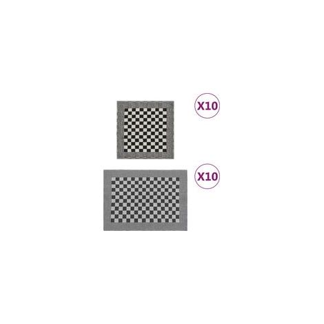 Set mit 20 schwarzen und weißen Baumwollservietten - Crezuo