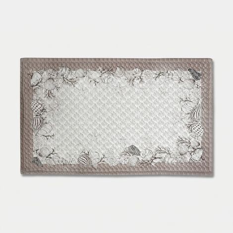 Tappeto bagno in velluto trapuntato antiscivolo Elba - Beige (1/2)