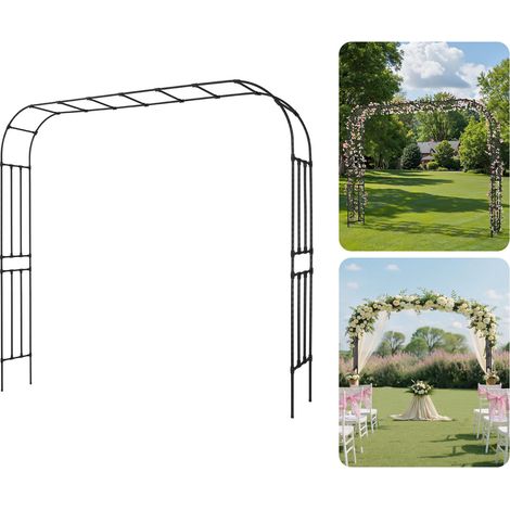 VEVOR Arche de Jardin, 240x320x40 cm, Arche de Mariage en Metal, avec Tubes en Acier Galvanise, Support Robuste pour Plantes Grimpantes et Roses, Jardins, Pelouses, Decorations de Fetes, deEvenements