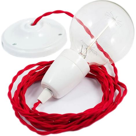 Pendelleuchte creative-cables tm09 53W Porzellan rot (1/3)