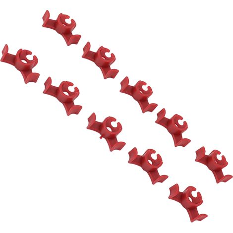 20 Stück Kunststoff-Pflanzenclips mit geringer Spannung, 90°-Winkel, verstellbar, für Gewächshäuser und Gärten, Rot (1/5)