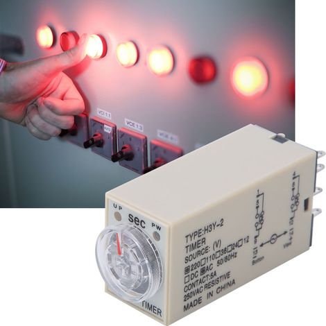 Zeitrelais H3Y-2, 8-polig, einstellbar, hohe Genauigkeit, für Haushaltsgeräte, 0–10 s, 220 V AC (1/5)