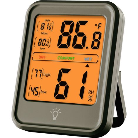 Hygromètre numérique, thermomètre et hygromètre d'intérieur, avec écran LCD, pour la maison, la chambre, le bureau ou la serre (1/5)