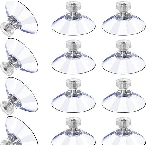30 Pcs Ventouses Transparentes 50 mm Adhésives Fortes Écrou Vis Voiture Ombre Verre Mur Porte Fenêtre (1/5)