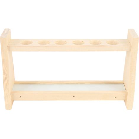 Beyamis Support en bois pour tubes à essai (6 trous) - Porte-tubes en verre pour plantes, expériences scientifiques, décoration, artisanat - 21 mm / 0,83 po (1/5)