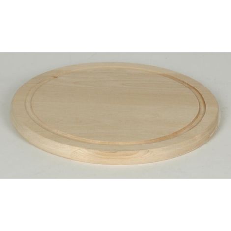 BURI Holz Schneidebrett Rund Küchen Zerkleinern Kochen Hacken Gemüse Obst Fleisch (1/5)