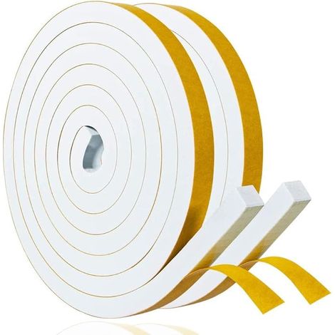 Bande d'étanchéité autocollante pour portes Joint de fenêtre Joint en caoutchouc Anti-collision Insonorisé Étanche et anti-poussière Blanc (1/5)