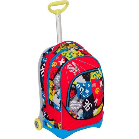 TrAdE Shop Traesio - Zaino Scuola Ragazzi Trolley 3in1 Jack Sj Carrello Rimovibile Rosso - (1/5)