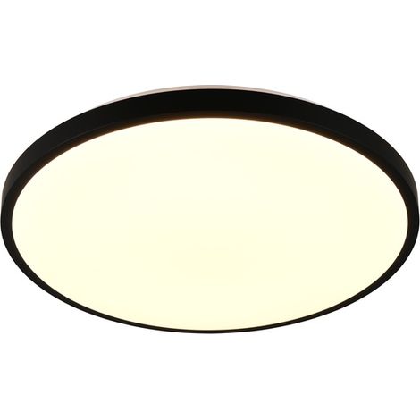 Plafonnier LED lampe de salon noir dimmable télécommande D 49cm