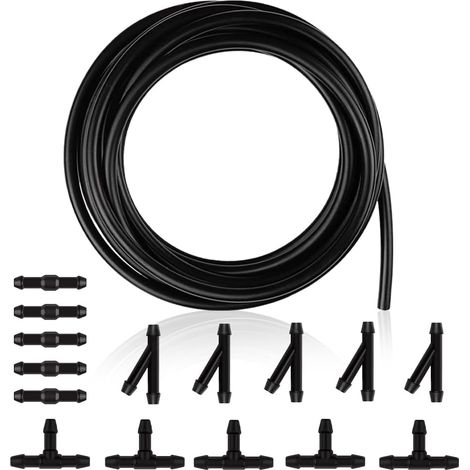 Windscreen Washer Hose Kit, 5 m Hose with 15 Hose Connectors for Windscreen Wipers, Universal Car Accessories to Connect the Washer Nozzle (1/5)