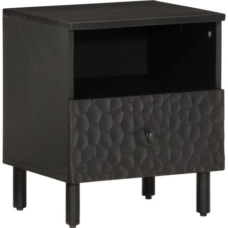 Bedside Cabinet Black 40x33x46 cm Solid Wood Mango vidaXL (1/5)